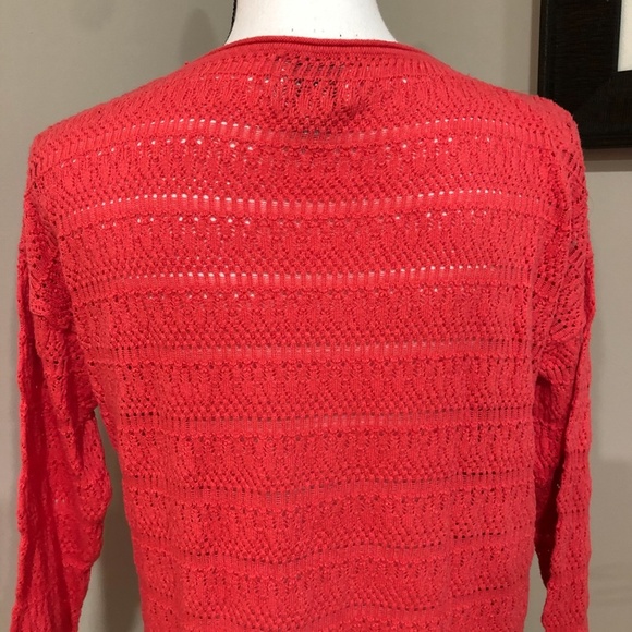 *ST. JOHN'S BAY* Pink 3/4 Sleeve Sweater Shirt Top Size Small - Picture 4 of 6